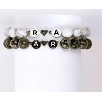 Náramek Minerální náramky pro páry s iniciály - Fusion