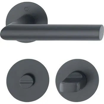 Dveřní kování HOPPE sada klik AMSTERDAM na rozetě WC, nerez černá mat