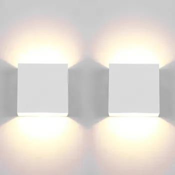 Nástěnné svítidlo Nástěnná lampa do obýváku, chodby, svítidlo NAHORU A DOLŮ 6W, 2Ks Teplá bílá