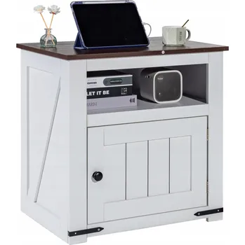 Konferenční stolek Stolek Vevor čtvercový 45,7 x 61 x 61 cm bílý