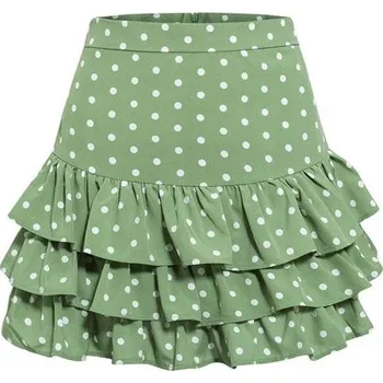 Dámská sukně Dámská mini sukně s puntíky zelená S