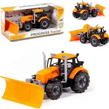 autíčko Traktor Polesie Progress 91765 s oranžovou sněhovou radlicí