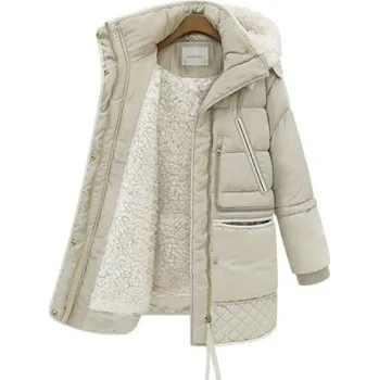 Dámská péřová bunda s kožíškem J1056 béžova XS