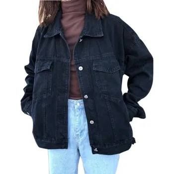 Dámská bunda Dámská džínová bunda černá XS