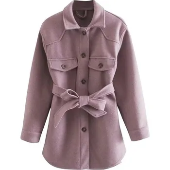 Dámský kabát Dámský kabát A3054 světle fialová S