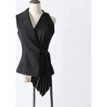 Dámská vesta Dámská asymetrická vesta P2341 černá M