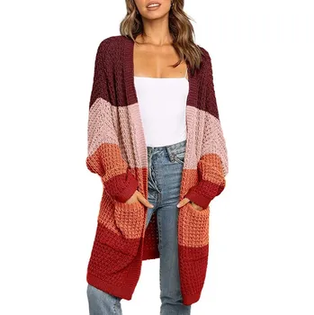 Dámský pruhovaný cardigan&nbsp;pletený A2210 S 1