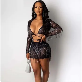 Dámský crop top a sukně B1076 M