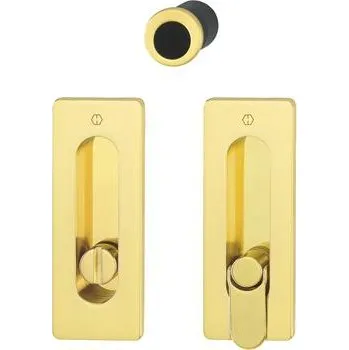 Dveřní kování HOPPE sada mušlí pro posuvné dveře M464 WC, hranatá rozeta, mosaz leštěná