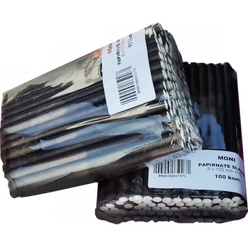 Jednorázové nádobí Moni slámky papírové černé 8/150mm 100ks