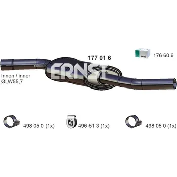 Tlumič výfuku Střední tlumič výfuku ERNST 177016