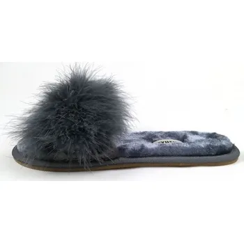Dámská obuv Dámské chlupaté pantofle šedá 41