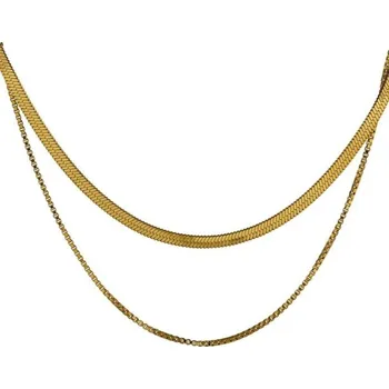 Náhrdelník Dámský dvojitý řetízek J136 zlatá