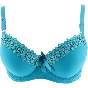 Podprsenka Dámská Push-up podprsenka s květinami tyrkysová 95B
