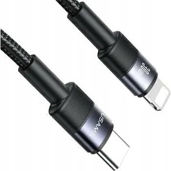 Datový kabel Kabel Usams USB typ C - Apple Lightning 1,2 m černý
