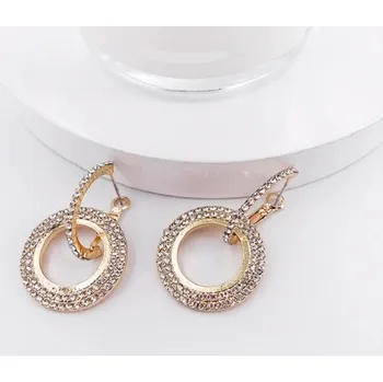 Náušnice Dámské visací náušnice se zirkony G421 zlatá 2