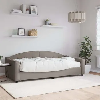 Postel vidaXL Válenda s matrací 90 x 200 cm textil [3197512] Barva: taupe