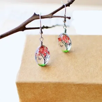 Náušnice Dámské visací náušnice G820 červená