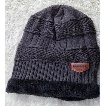 Čepice Dámská oboustranná pletená čepice J788 šedá