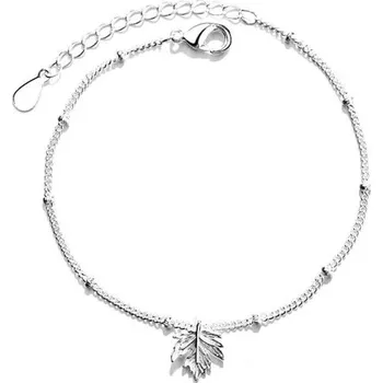 Náramek Dámský řetízkový náramek s javorovým listem