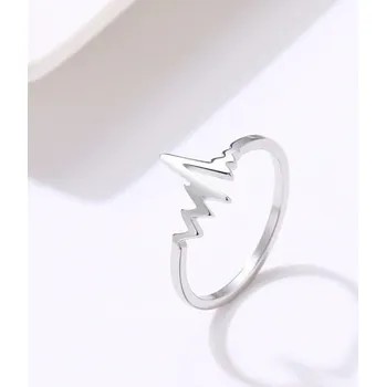 Prsten Dámský prstýnek se srdečním tepem stříbrná 10