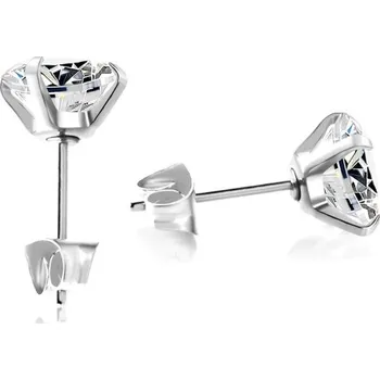 Náušnice Dámské peckové náušnice se zirkonem G635 stříbrná 5 mm 1