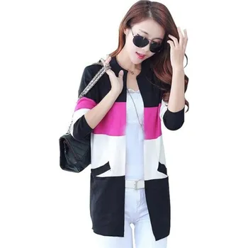 Dámský pruhovaný cardigan G312 černá L