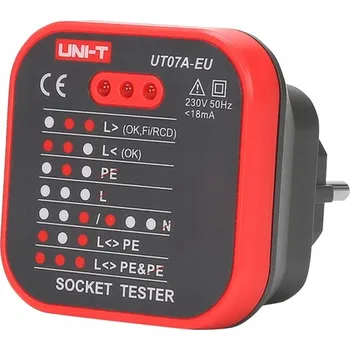 Bezpečnostní kamera Tester zásuvek Uni-T UT07A-EU