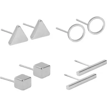 Náušnice Dámské náušnice 4 páry G1013 stříbrná