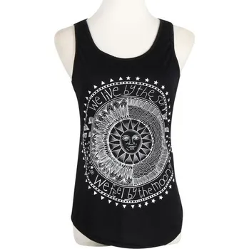 Dámské tílko s potiskem slunce černá XS