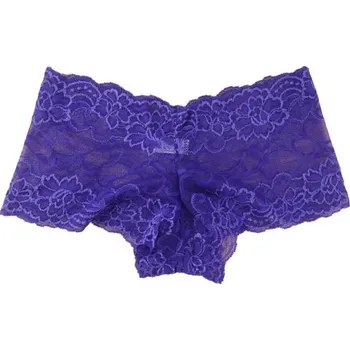 Dámské oblečení Dámské krajkové šortkové kalhotky fialová M