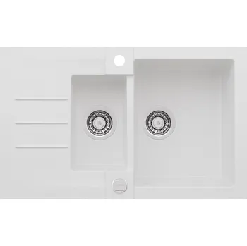 Granitový dřez Dřez 1,5-komorový Alveus 1 ocel bílý