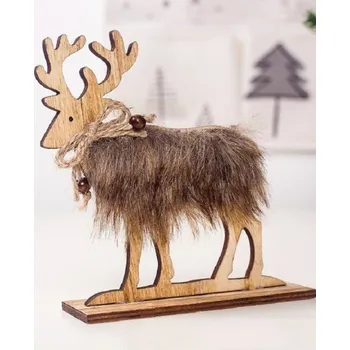 Vánoční dekorace Dekorační sob dřevěný S