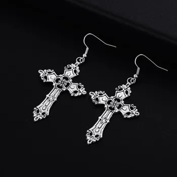 Náušnice Dámské visací náušnice kříže G581