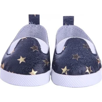 Doplněk pro panenku Boty pro panenku s hvězdičkami tmavě modrá