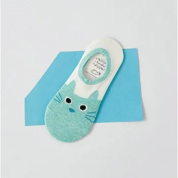 Dámské ponožky Dámské ponožky s kočičkou J2827 zelená