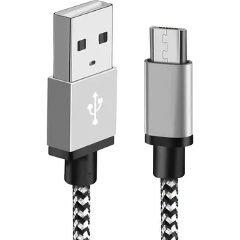 Datový kabel Datový kabel USB na Micro USB K566 stříbrná 1 m