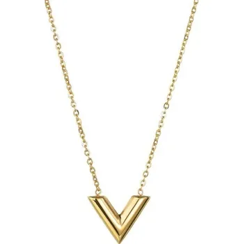 Náhrdelník Dámský náhrdelník s písmenem V stříbrná