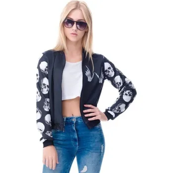 Dámská casual bunda Dámská jarní bunda s lebkami P2316