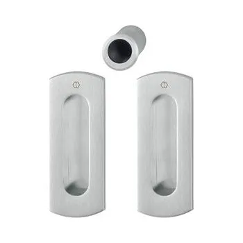 HOPPE? sada mušlí pro posuvné dveře M463 - bez otvoru, mosaz pochromovaná satin.