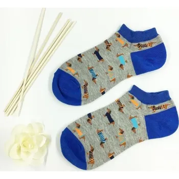 Dámské ponožky Dámské ponožky s jezevčíky modrá