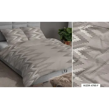 Povlečení Povlečení saténové 140x200 geometrie béžová se zapínáním na zip KARO Satin