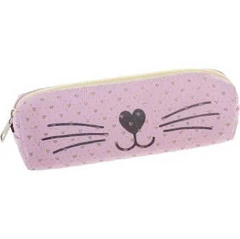 Penál s kočičím čumáčkem a srdíčky