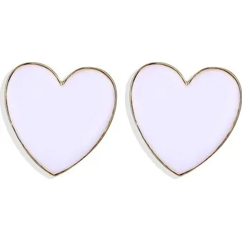 Náušnice Dámské visací náušnice srdce G704 bílá