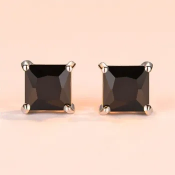 Náušnice Dámské peckové náušnice se zirkony G121 černá