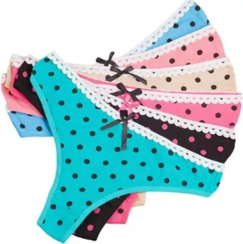 Kalhotky Dámská tanga s potiskem - 6 ks XS 2