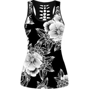 Dámské tílko s květinami A1257 XXL