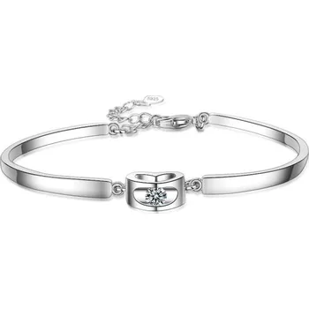 Náramek Dámský náramek se srdcem a kamínkem