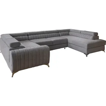 Sedací souprava Rohová rozkládací sedací souprava LOUIS 347 cm Poco 04 šedá pravá