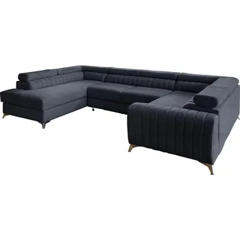 Sedací souprava Rohová rozkládací sedací souprava LOUIS 347 cm Poco 40 tmavě modrá levá